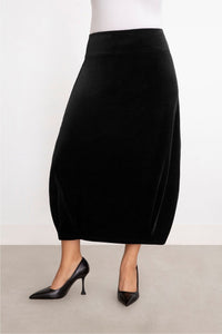 Sympli Savvy Velvet Pleat Hem Skirt - Style V3613, front2