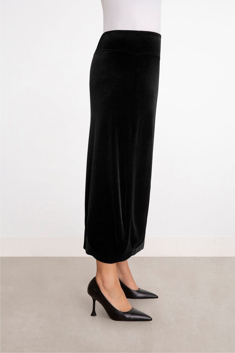 Sympli Savvy Velvet Pleat Hem Skirt - Style V3613, side